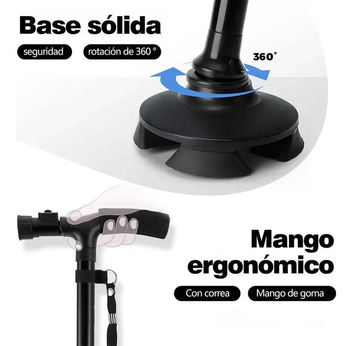 Bastón Ortopédico Plegable Con Luz Led